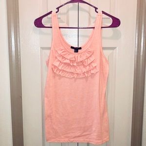 Peach frill tank top